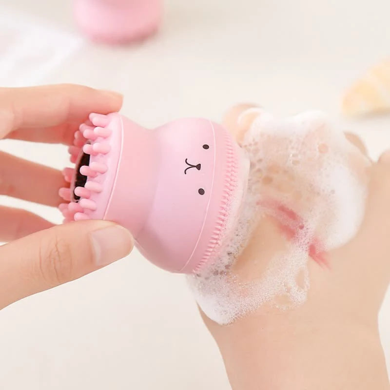 Silicone Face Cleansing Brush Facial Octopus Shape Deep Pore Exfoliating Blackhead Face Scrub Washing Brush Makeup Tool