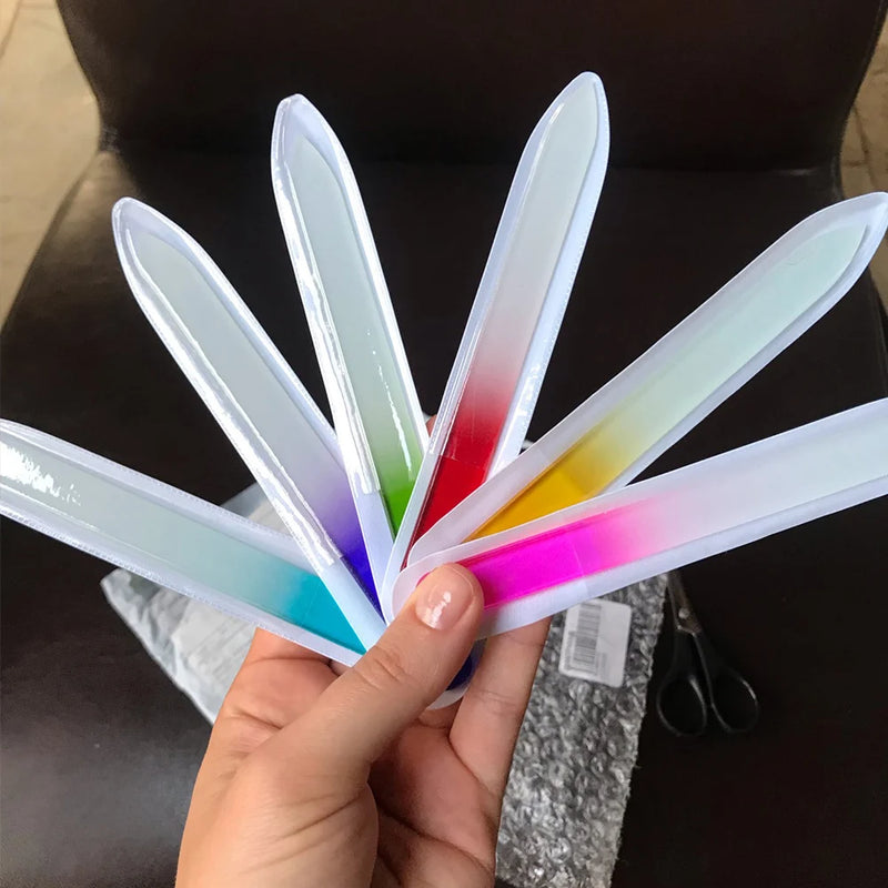 6pcs High Quality Nail File Crystal Polishing File Glass Nail Art Manicure File Women Girl Professional Polishing Tools 14/9CM