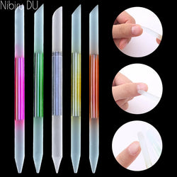 3Pcs Glass Cuticle Pusher Nail File Set Double Sided Crystal Glass Nail Tools Pedicure Precision Cuticle Remover For Manicure