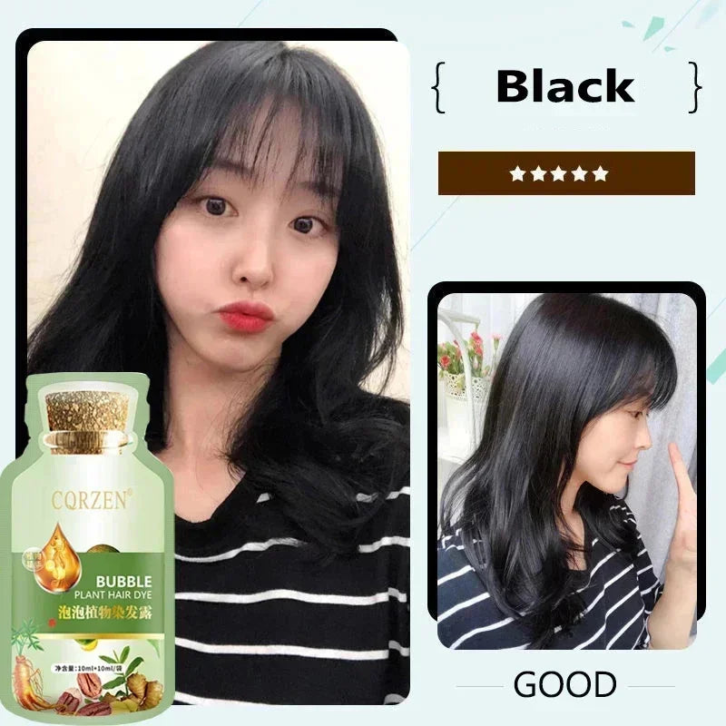 Natural Pure Herbal Hair Dye Shampoo 5 Minutes Change Hair Color Non-irritating Repair Gray White Fashion Hair Care Women Men