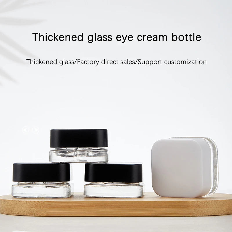 1PCS 9ml Glass Square Jar Makeup Eye Shadow Storage Cosmetic Container Skin Care Eye Cream Jars Lotion Pot Refillable Bottle