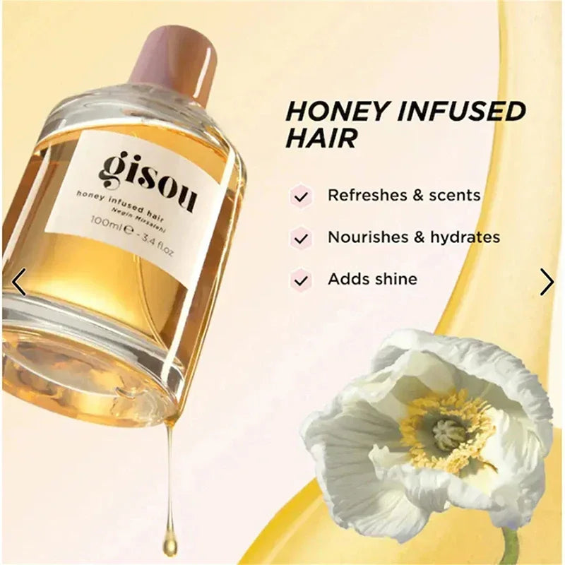 Wild Rose Honey Infused Hair Perfume Travel-Friendly Long-Lasting Fragrance Moisturizing Nourishing Hair Care Essence Oil Duo