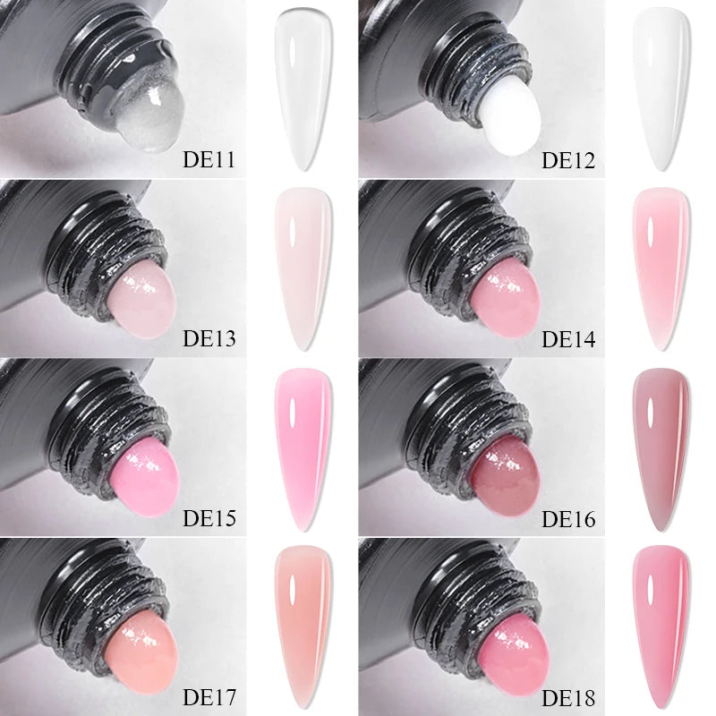 Mtssii 20ml Extension Nail Gel Set Full Manicure Kit Nude Pnk White Quick Extension Nails Building Fingertips Tools Set