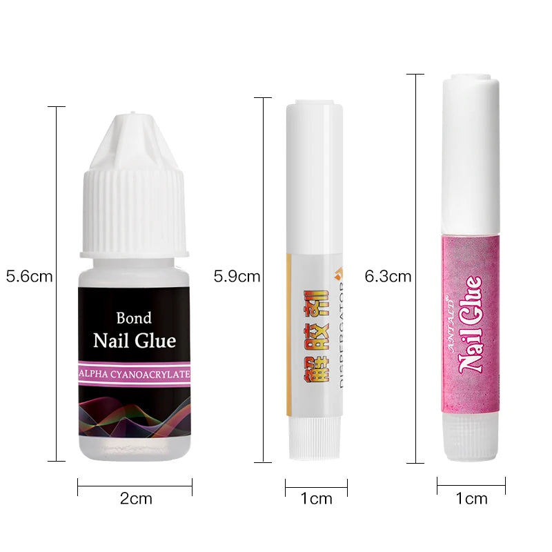 1/3PCS Fast Dry Nail Glue For 3D Rhinestone Decorations False Nail Tips Adhesive Acrylic Nails Art For Manicure Extension Tools