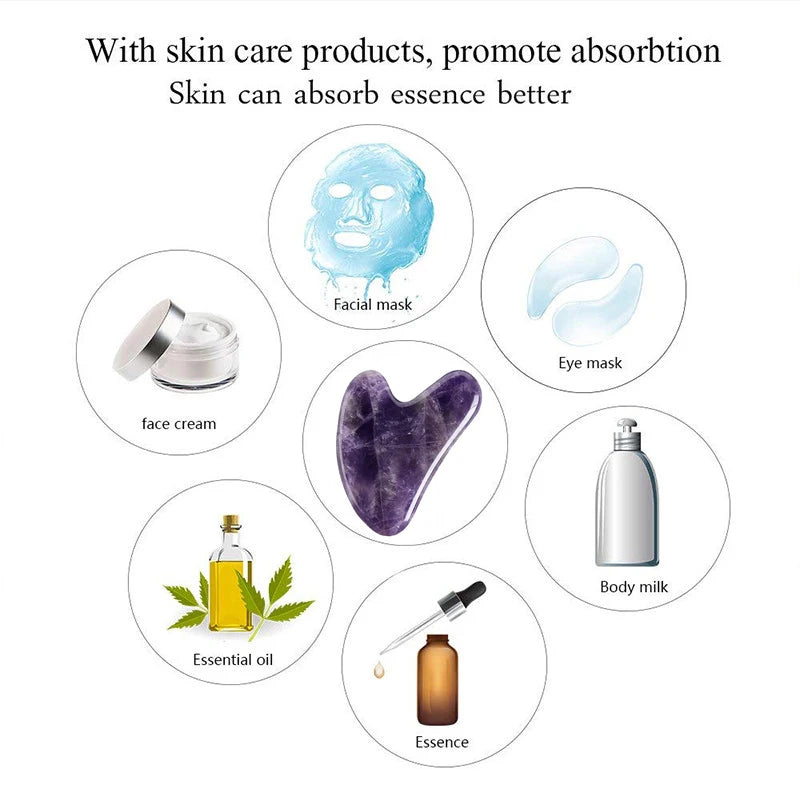 Natural Amethyst Jade Gua Sha Gouache Scraper Massager for Face Thin Face Skin Lifting Facial Scraper Beauty SPA Skin Care Tools