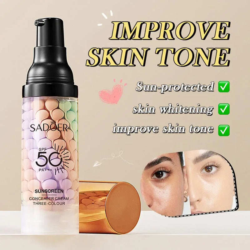 SPF50+ Makeup Primer Moisturizing Isolation Cream Invisible Pores Facial Base Brighten Correcting Skin Tone Refreshing Cosmetics