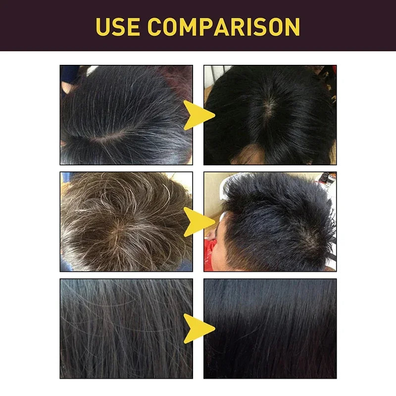 100ml natural dye shampoo for hair, Lasting black hair dye shampoo 3 in 1 White Hair Darkening, For Grey Hair, dark Brown Black