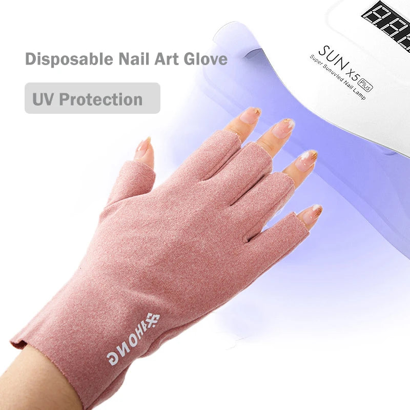 Nail Art Glove UV Protection Glove Anti UV Radiation Protection Gloves Protecter For Nail Art Gel Led Lamp Manicure Tool