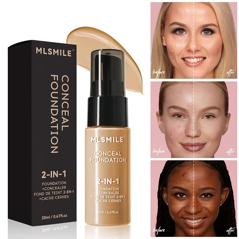 Face Foundation Cream Oil-Control Matte BBCream Waterproof Lasting Concealer Liquid Full Coverage Matte Base Professional Makeup