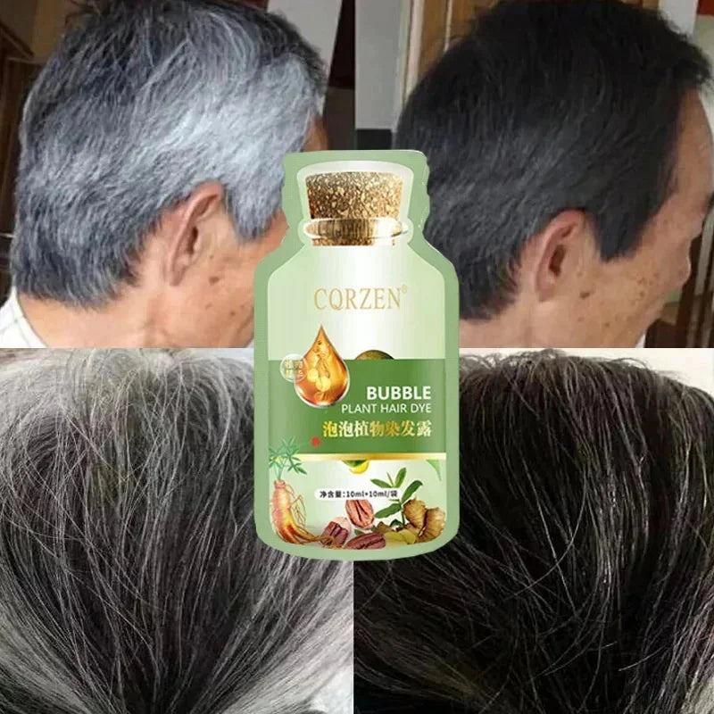 Natural Pure Herbal Hair Dye Shampoo 5 Minutes Change Hair Color Non-irritating Repair Gray White Fashion Hair Care Women Men