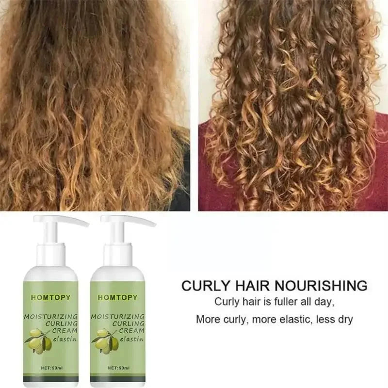 50ml Hair Volumizing Cream Hair Conditioner Volume Lift Styling Cream Curly Hair Elastin Curl Defining Nourishing Hair Care