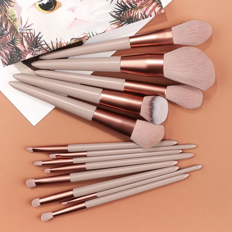 8/13pcs Makeup brushes Set Super soft and fluffy eyeshadow blush nose Shadow Powder Highlighter Brush Women Cosmetic Brush Tools