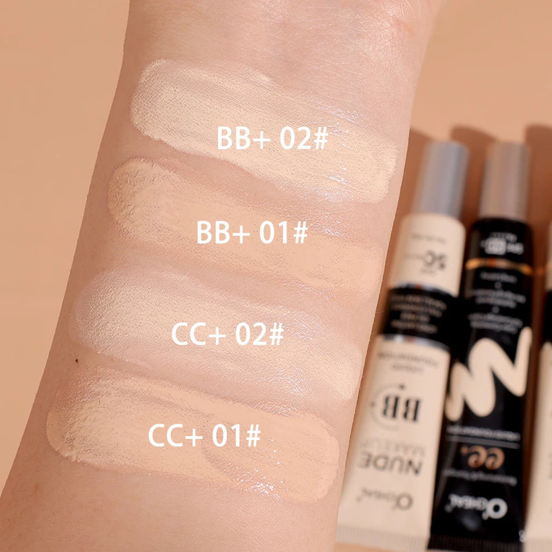 Matte BB Cream Liquid Foundation Waterproof Lasting Oil-Control Full Coverage Acne Spot Dark Circle Concealer Cream Face Makeup