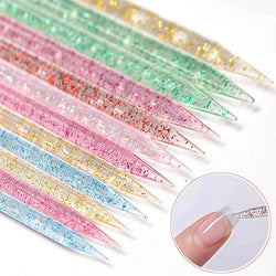 100/50Pcs Reusable Nail Art Cuticle Pusher Acrylic Double Sided Nail Sticks  Crystal Glitter Pedicure Nails Care Manicures Tools