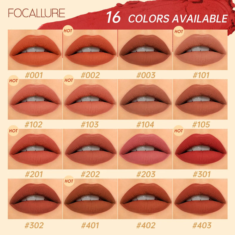 Wholesale FOCALLURE Natural Matte Lipstick Waterproof Smooth Moisturizing Lip Balm Lightweight Lip Glaze Makeup Cosmetics