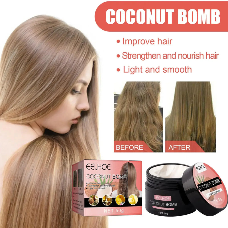 Hair Treatment Masks Coconut Bomb Nourishing Hair Mask Nutrition Infusing Repairs Hair Nourish Hairs Essential Oil for Dry Hairs