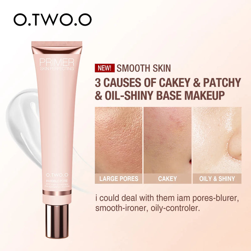 Wholesale O.TWO.O Makeup Base Face Primer Gel Invisible Pore Light Oil-Free Makeup Finish Not Cakey Foundation Primer Cosmetics