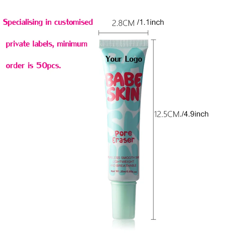 Private Label Babe Skin Instant Pore Eraser Primer Makeup Smooth Skin Lightweight,Breathable Fragrance Face Primer 25ml