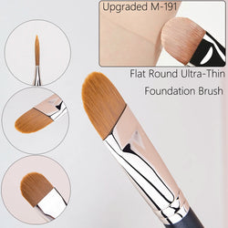 Upgraded M-191 Flat Round Ultra-thin Foundation Makeup BrushProfessional Contour Liquid  Foundation Cream Concealer Make-up Tool