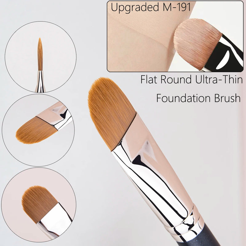 Upgraded M-191 Flat Round Ultra-thin Foundation Makeup BrushProfessional Contour Liquid  Foundation Cream Concealer Make-up Tool