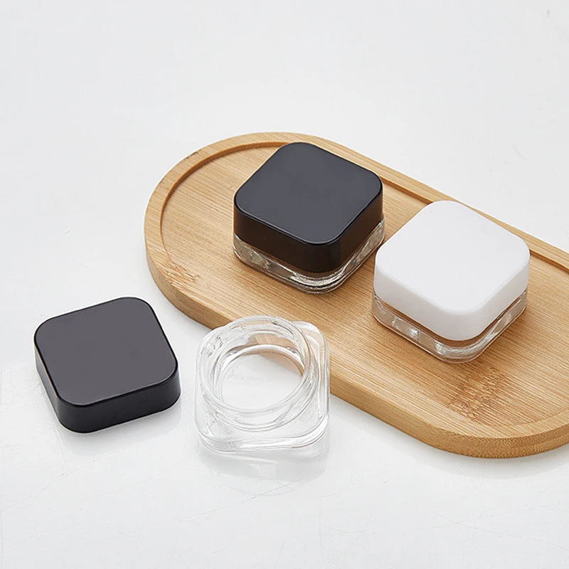 1PCS 9ml Glass Square Jar Makeup Eye Shadow Storage Cosmetic Container Skin Care Eye Cream Jars Lotion Pot Refillable Bottle