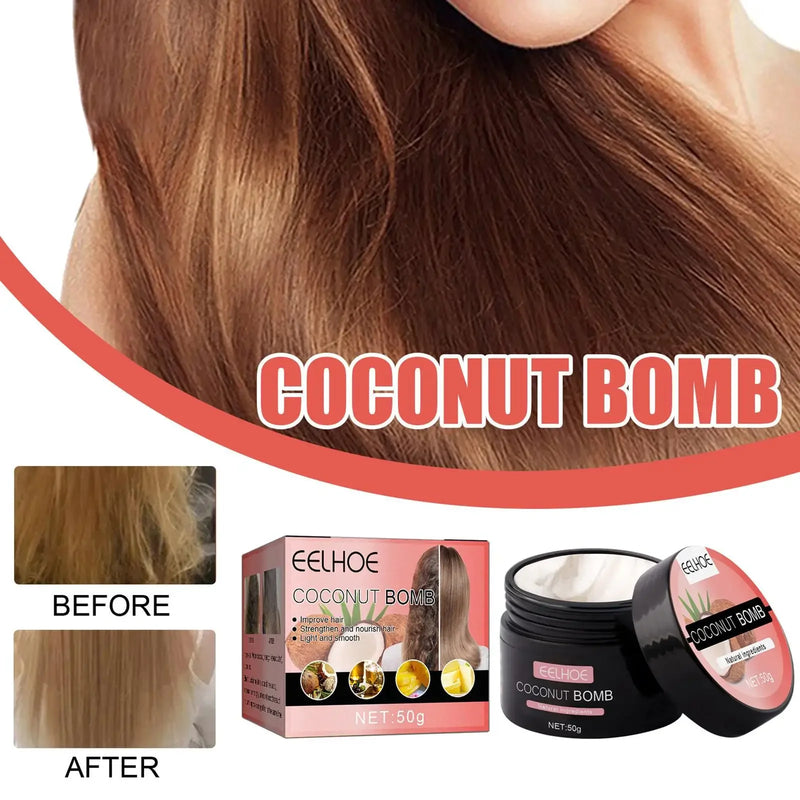 Hair Treatment Masks Coconut Bomb Nourishing Hair Mask Nutrition Infusing Repairs Hair Nourish Hairs Essential Oil for Dry Hairs