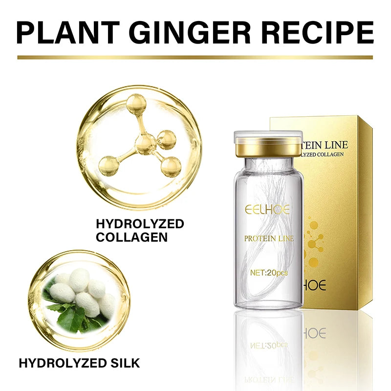 24K Gold Absorbable Face Filler Serum Active Collagen Silk Thread Face Anti-Aging Essence Smoothing Firming Hyaluronic Skin Care