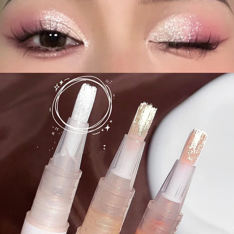 Glitter Liquid Highlighter Pen Shimmer Waterproof Liquid Champagne Eyeshadow Lying Silkworm Lasting Shiny Beauty Makeup Tools