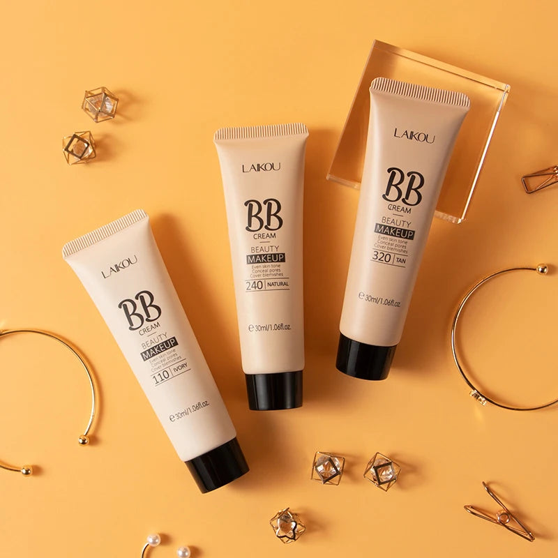 BB Cream Full Cover Face Base Liquid Foundation Makeup Waterproof Lasting Face Concealer Whitening Cream Korean Makeup Cosmetic