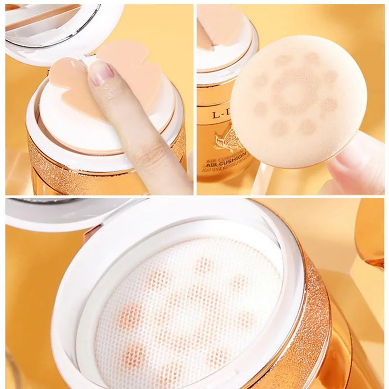 Butterfly Puff Air Cushion BB CC Cream Isolation Natural Concealer Makeup Face Base Moisturizing Oil Control Breathable Natural