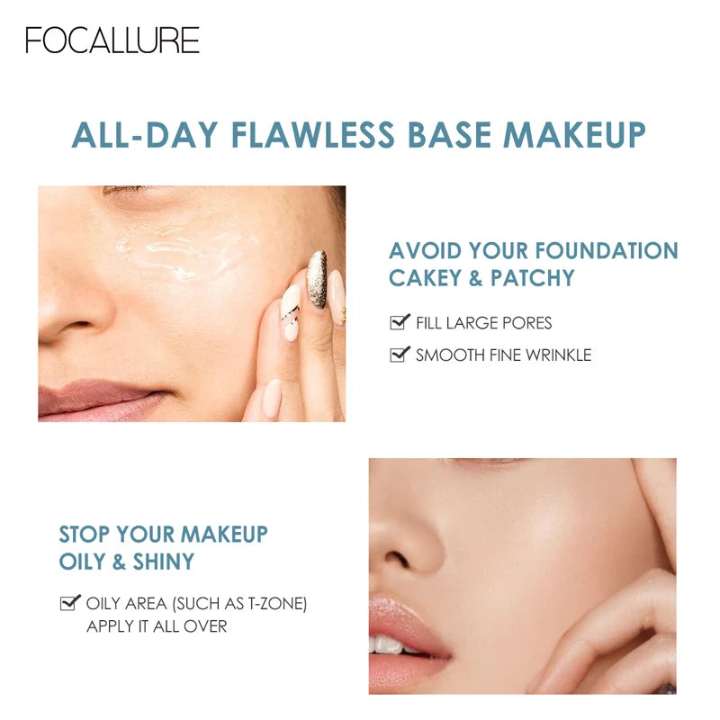 Wholesale FOCALLURE Oil Control Face Primer Gel High Coverage Invisible Pore Blurring Smooth Foundation Base Makeup Cosmetics