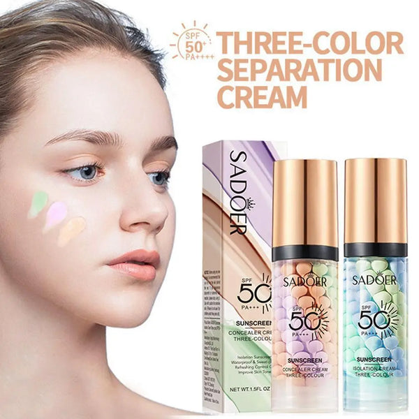 SPF50+ Makeup Primer Moisturizing Isolation Cream Invisible Pores Facial Base Brighten Correcting Skin Tone Refreshing Cosmetics