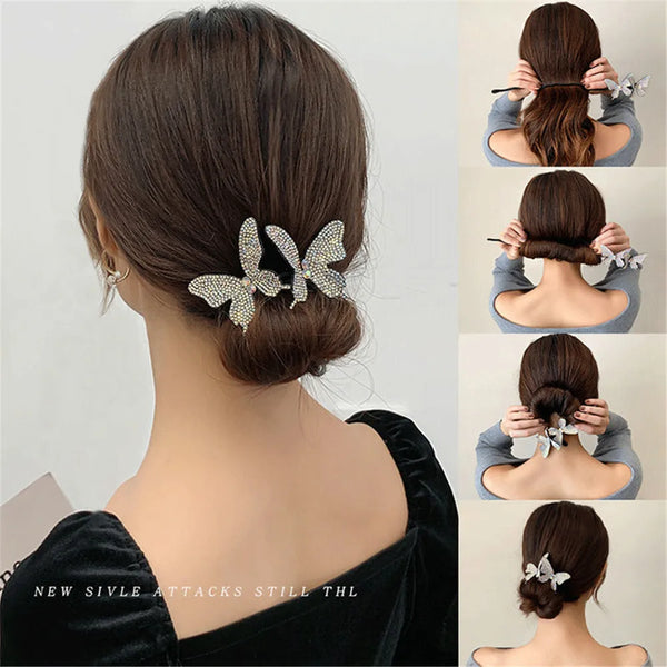 Korean Butterfly Hair Bun Maker Women Hair Accessories DIY Hair Braider Tool Hairpins Twist Hair Clips Girls Styling Tools