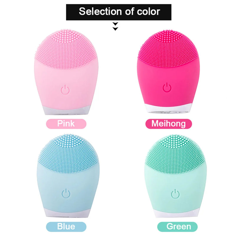 Electric Silicone Facial Brush Cleansing Skin Massager Face Brush Vibration Sonic Cleanser Deep Pore facial brush machine