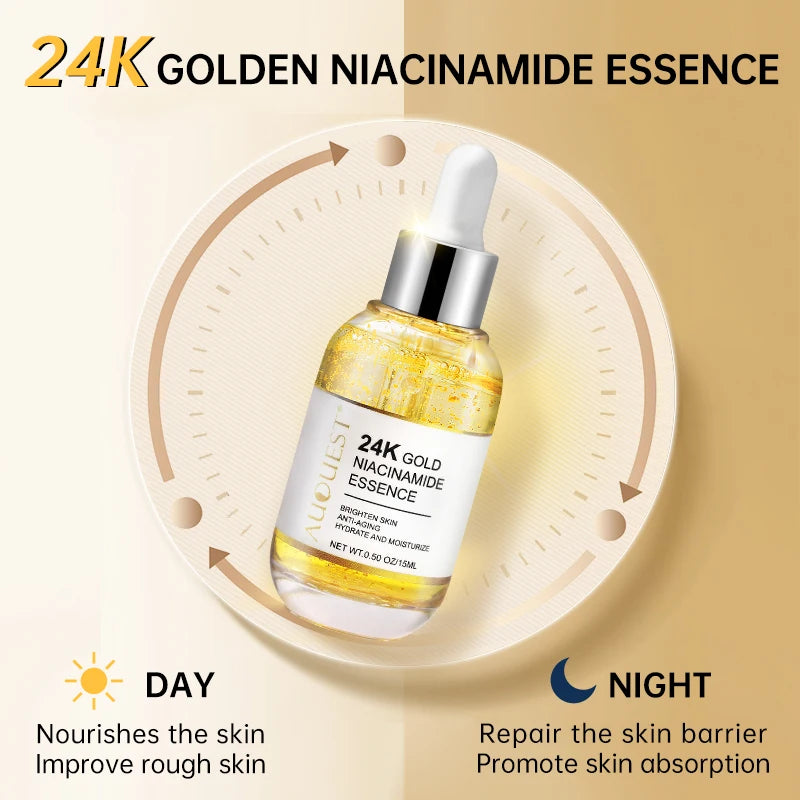 Niacinamide Serum Hyaluronic Acid for Face 24K Gold Serum Moisturizing Brighten Smoothing Facial Skin Care