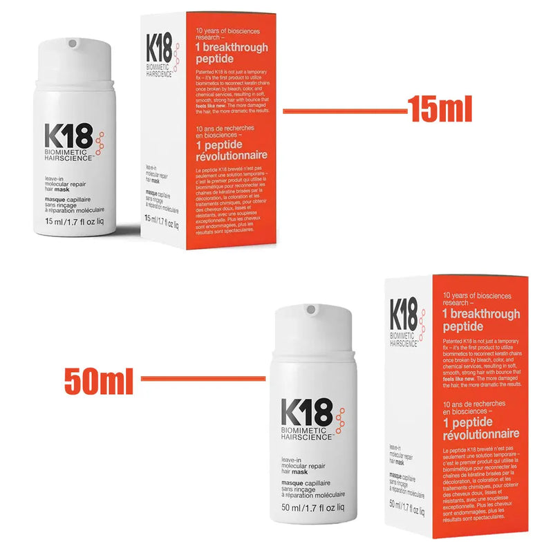 K18 Leave-In Molecular Repair Hair Mask Softens and Restores Damaged Hair Deep Keratin Treatment for Hair and Scalp Hair Care