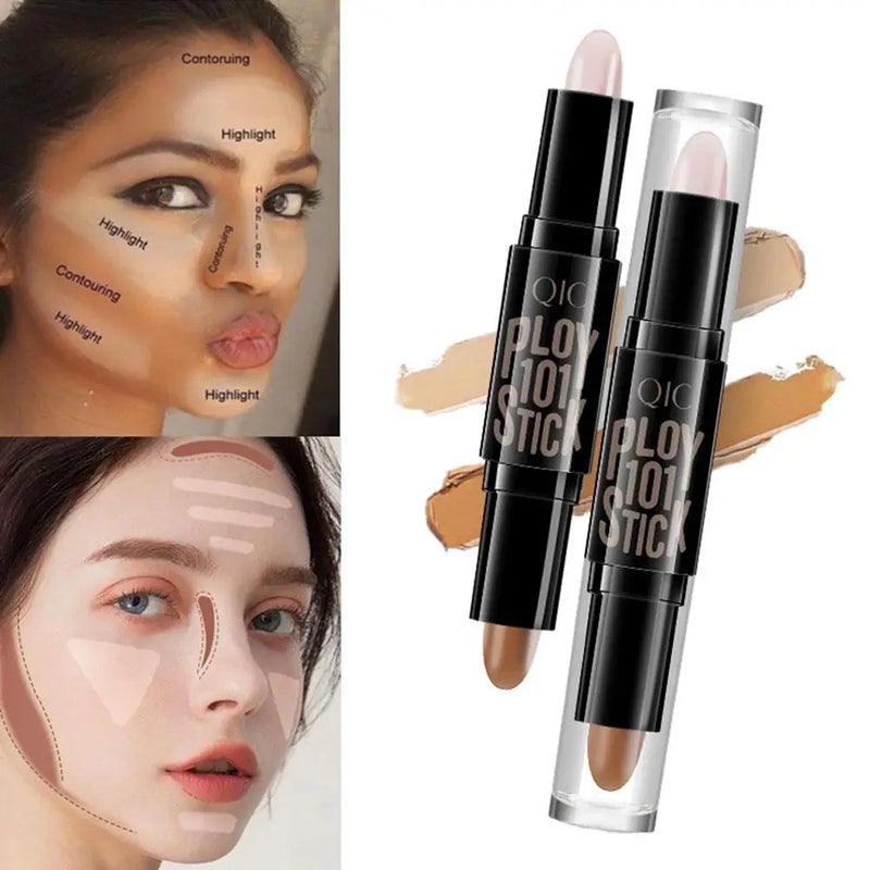 Double-head V Face Stick Highlighter Trimming Stick Shadow Pen High-light Stick Long-lasting Makeup Concealer Contouring Z3T8