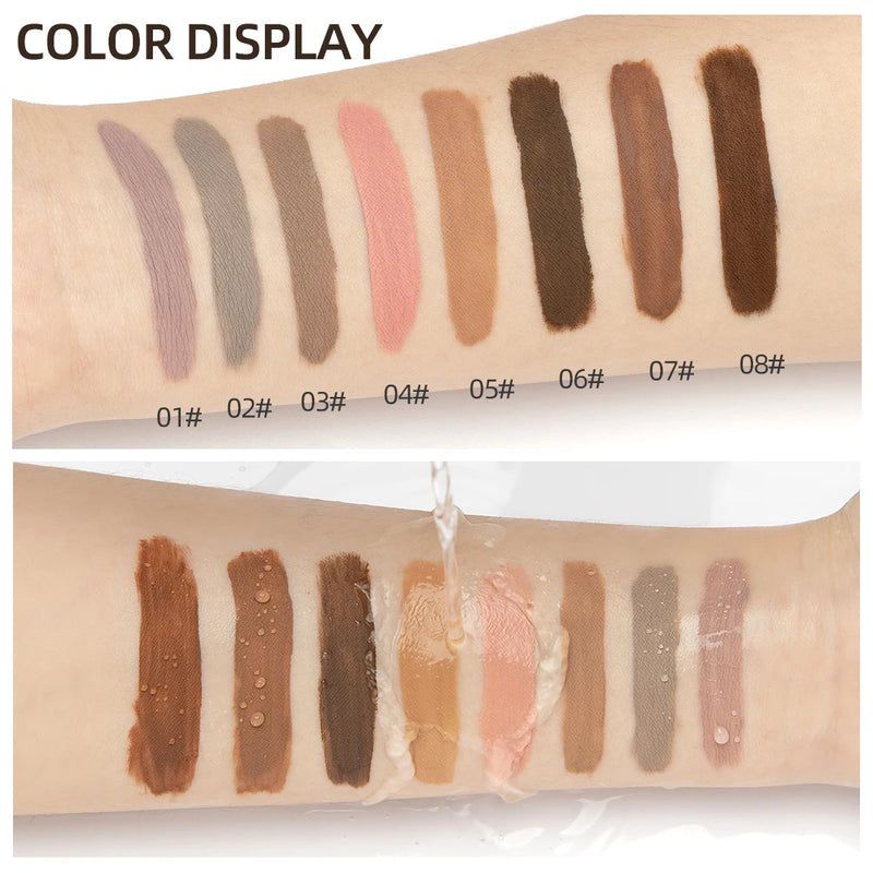 QIBEST 8 Color Matte Liquid Eyeshadow Stick Waterproof Long-Lasting Metallic Pigment Easy To Makeup Professional Eyeshadow Blush