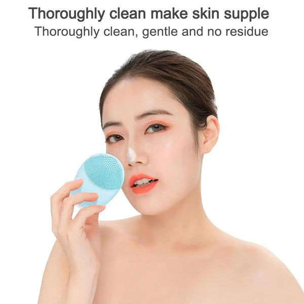 Electric Silicone Facial Brush Cleansing Skin Massager Face Brush Vibration Sonic Cleanser Deep Pore facial brush machine