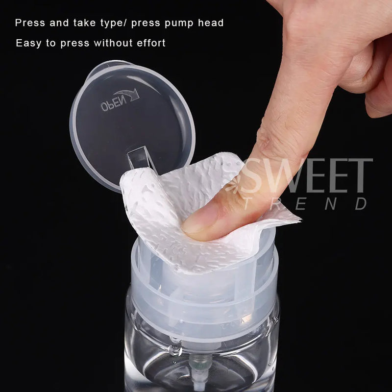 100 ml Nail Storage Refillable Bottles Empty Liquid Press Pump Dispenser Nail Art Polish Remover Cleaner Makeup Manicure Tools