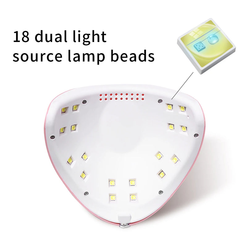 CNHIDS LED Nail Dryer Lamp For Nails 18 UV Lamp Beads Drying All Gel Polish USB Charge Professional Manicure Nail Lamp Equipment