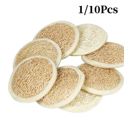 1/10Pcs Natural Loofah Facial Cleaning Towel for Face Body Scrub Skin Exfoliating Sponge Massager Bathing Pad Face Care Tools