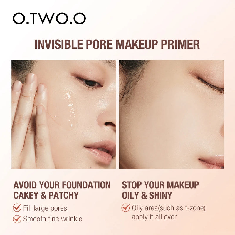 Wholesale O.TWO.O Makeup Base Face Primer Gel Invisible Pore Light Oil-Free Makeup Finish Not Cakey Foundation Primer Cosmetics