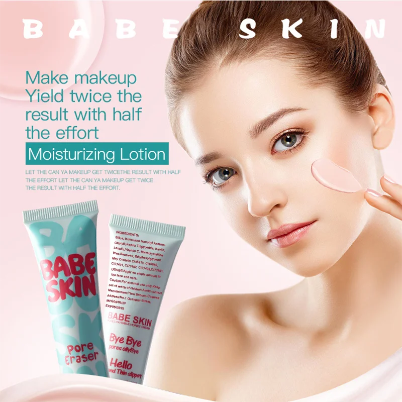 Private Label Babe Skin Instant Pore Eraser Primer Makeup Smooth Skin Lightweight,Breathable Fragrance Face Primer 25ml