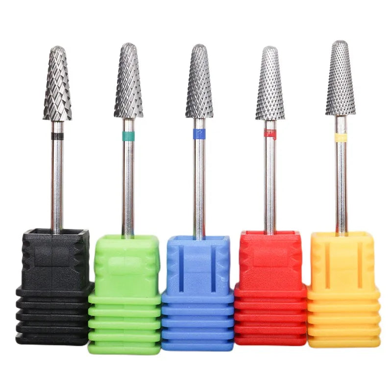 5mm Cone Carbide Nail Drill Bit 3/32" Milling Cutter For Manicure Rotary Burr Nail Bits Electric Drill Accessories Tool