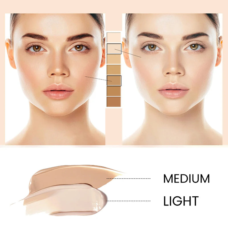 30ML CC Cream Natural Concealer Liquid Foundation Waterproof Long Lasting Isolation BB Cream Brightening Oil-control Base Makeup