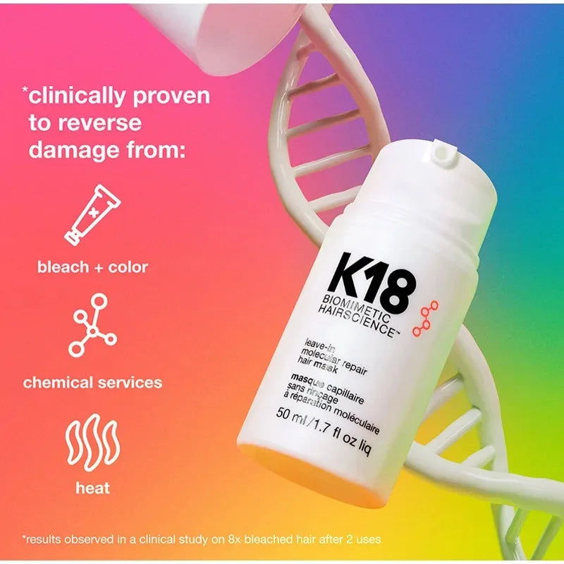 K18 Leave-in Molecular Repair Hair Treatment Mask Original Hair Conditioner Repair Dry Damaged 4 Minutes To Reverse Hair Damage