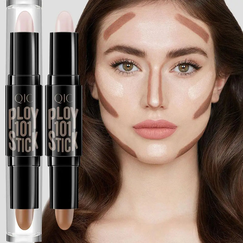 Double-head V Face Stick Highlighter Trimming Stick Shadow Pen High-light Stick Long-lasting Makeup Concealer Contouring Z3T8