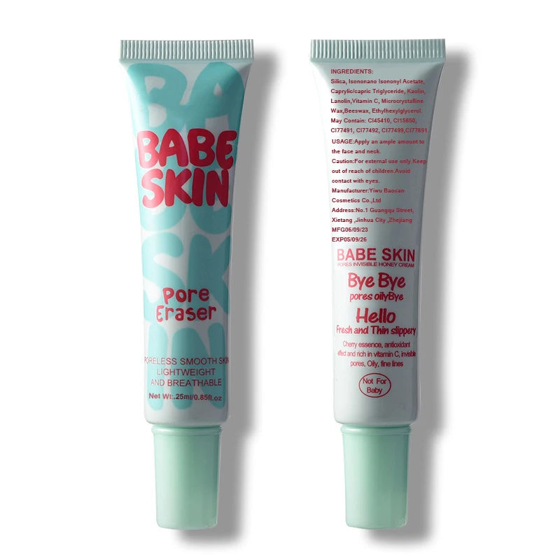 Private Label Babe Skin Instant Pore Eraser Primer Makeup Smooth Skin Lightweight,Breathable Fragrance Face Primer 25ml