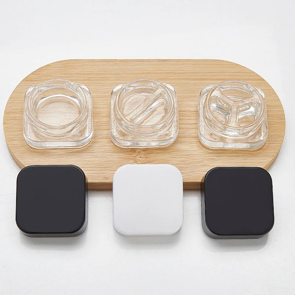 1PCS 9ml Glass Square Jar Makeup Eye Shadow Storage Cosmetic Container Skin Care Eye Cream Jars Lotion Pot Refillable Bottle